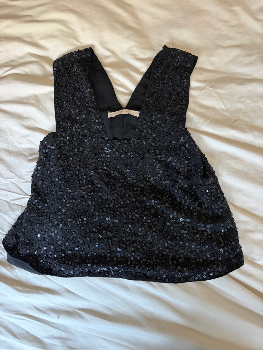 Zara hand Sequined V-Neck Sleeveless Top